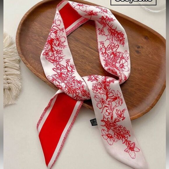 Floral Pink and Red Scarf A1190 - Picture 1 of 3